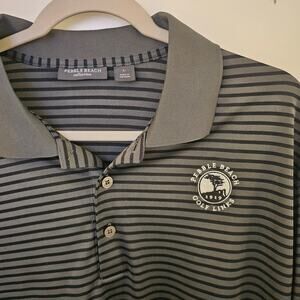 Pebble Beach Collection Golf Links 1919 Striped Polo Size Large Outdoors Sports
